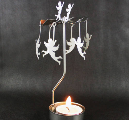 foreign trade exclusive metal rotating candlestick christmas crafts romantic candlelight ornaments european copper revolving scenic lantern