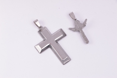 European and American fashion stainless steel crucifix pendant necklace religious pendant accessories engraved words