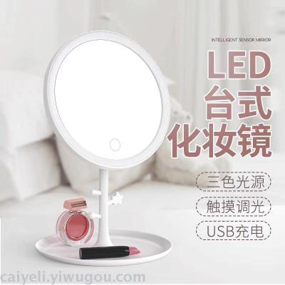 USB Rechargeable LED Desktop Cosmetic Mirror
