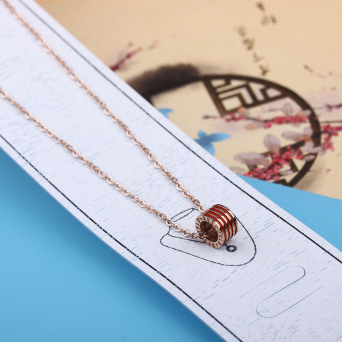 pudding station boutique necklace rose gold titanium steel necklace women‘s korean-style elegant all-match clavicle chain necklace