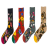 Graffiti painting art socks children retro French design Morandi color four seasons middle tube socks