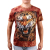 Manufacturer's spot discount promotion 3D animal head combed cotton wash 190g tide style short sleeve T shirt
