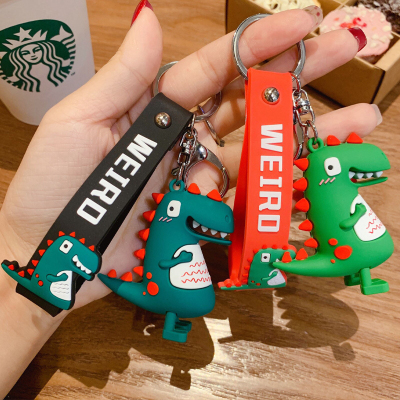 Fashion new plastic dinosaur key chain female cute cartoon doll couple key package pendant gift wholesale