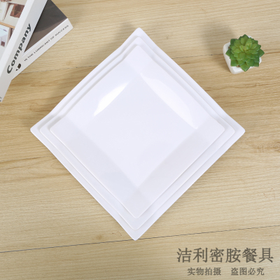 Square White Household Cold and Hot Salad Plate Living Room Coffee Table Tray Storage Tray Fruit Plate with Various Specifications