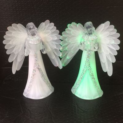 A number of resin nativity combination Christmas crafts decorations decorated with fiber optic tree gifts ceramic electric elderly