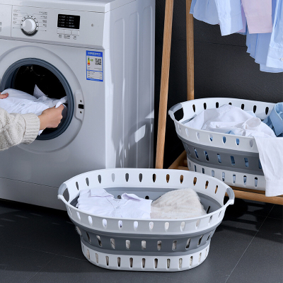 We can use the Collapsible plastic laundry basket laundry bucket toy car storage basket household bathroom large dirty clothes storage basket