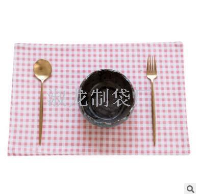 Japanese cotton and linen small check table mat table mat heat proof mat bowl mat cloth cover cloth napkin cloth