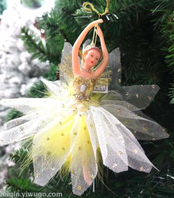 Christmas fairy gold flower skirt fairy Christmas tree pendant ornament interior decoration Christmas doll