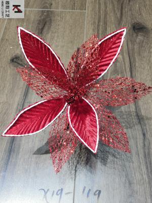 Christmas tree accessories poinsettia pink flowers