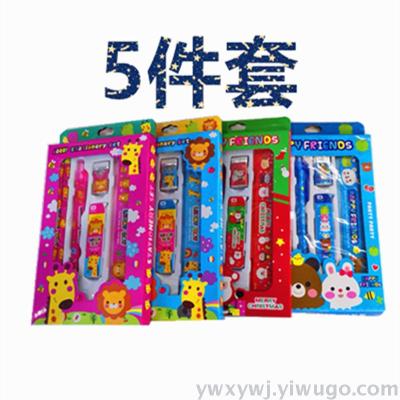 Cartoon children stationery set learning supplies, birthday creative gifts with 5 sets of manufacturers customized 