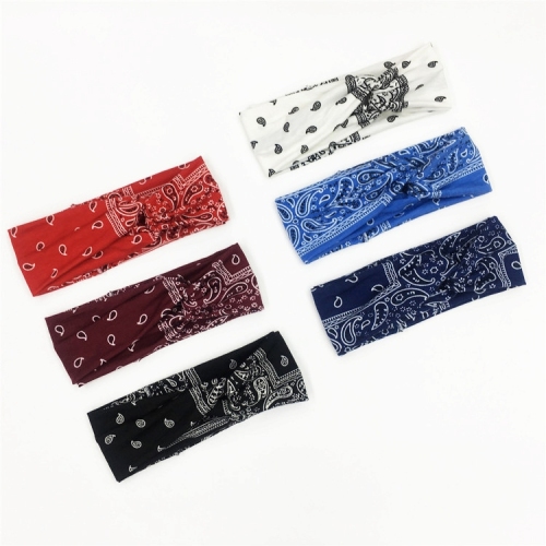 Bohemian Exotic Style Women Hair Band Knitted Polyester Cotton Headband Cross Sports Elastic Headwear Knotted Hair Accessories