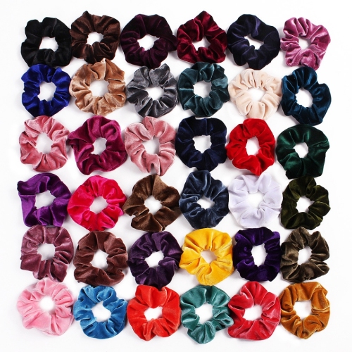 Amazon Popular Hair Ring 46-Color Velvet Gold Velvet Korean Velvet Large Intestine Hair Ring Head Flower Factory Direct Customization