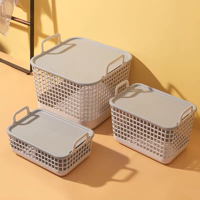 Japanese hollow-out plastic storage basket household desktop sundries snacks storage basket bathroom toilet dirty clothes basket