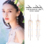 Long fairy earrings female temperament fringe Korean version of 925 silver needle web celebrity ears pendant thin face e