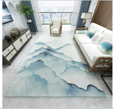 Chinese style landscape style is contracted bedroom carpet sitting room tea table household washable carpet mat
