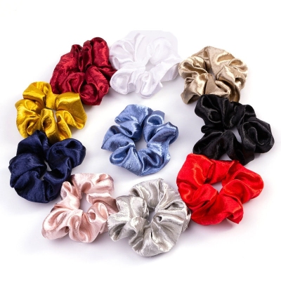 Europe and the United States cross-border hot flash satin solid color large hair ring large intestine disc hair bun head cloth ring