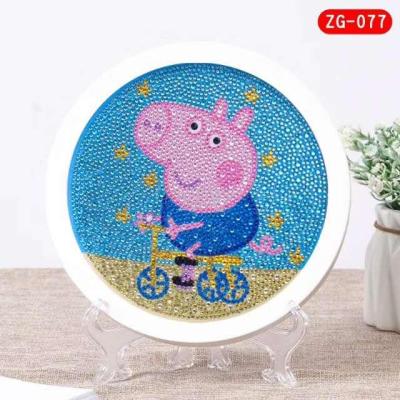 Manufacturer direct new creative DIY diamond drawing cartoon mini children toy round box