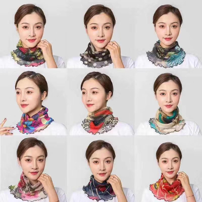 Muti-function 100 change neck silk neck sleeve cover head bask in neck joker silk scarf gold small neck