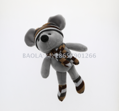 Scarf hat mouse plush small pendant foreign trade domestic sales small size grab machine doll classic wedding throwing