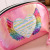 INS Sweet Girl Laser Semicircle Storage Bag Female Cosmetic Bag Angel Wings Clutch Bag Large Capacity Pencil Case