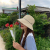 Japanese department contracted contrast color special fine straw plaited straw hat women spring and summer over the bowler hat sun shade folding sun cap
