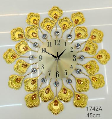 Amazon Factory Foreign Trade European Creative Simple Phoenix Golden Bronze Antique Silver Iron Mute Decorative Wall Clock