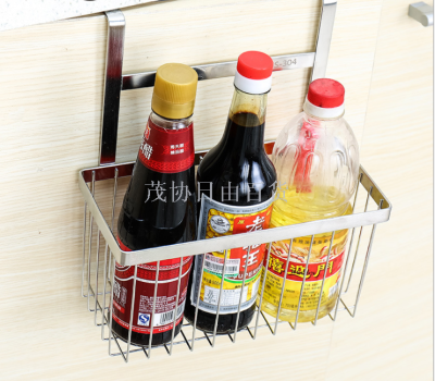 Stainless steel kitchen storage shelf dishwashing brush dishcloth water hanging basket cupboard door sink rack