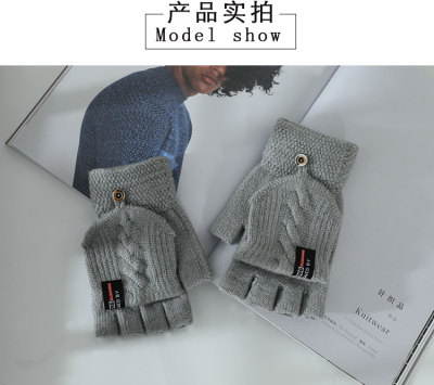 Shaker cashmere men's mittens warm cover fashion glove manufacturers direct sales