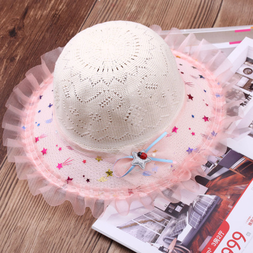 Stall Children‘s Sun Hat Summer Little Girls‘ Straw Hat Kids‘ Sun Hat Top Hat Spring and Autumn Sun Protection Hat Tide Bucket Hat