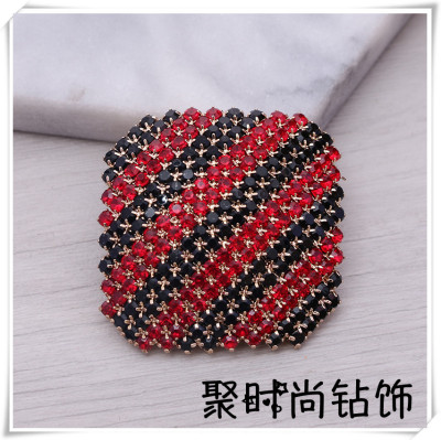 High-end clothing diamond button metal red water drill shirt sweater cardigan new QQ fashion button drill