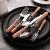 Creative wooden handle knife fork spoon western food three-piece set of 304 stainless steel steak knife and fork set