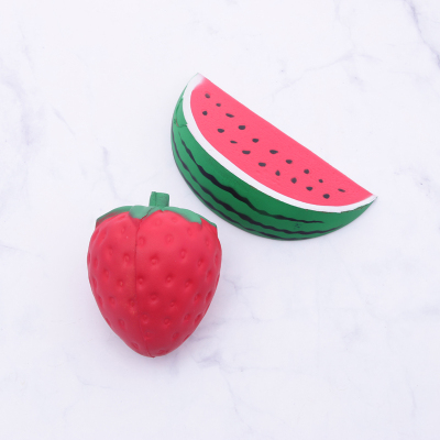 Soft Rubber Material Environmental Protection Simulation Strawberry Watermelon Model Play Toy Kitchen Fruit Cut Toy