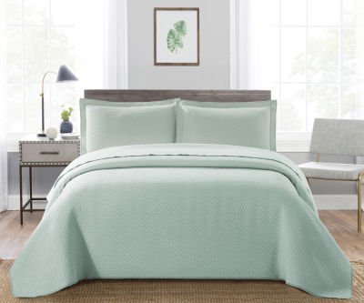 Modern simple cotton polyester 3 pcs quilt set thin air conditioning quilt reversible jacquard bedding bedspread pillows