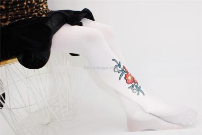 [foreign trade hot style] girl irons flower panty velvet 120D leggings girl dance socks