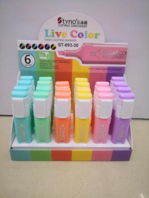 Warm color highlighter st-893-30 six color mixed marker pen correction pen drawing children learning office stationery