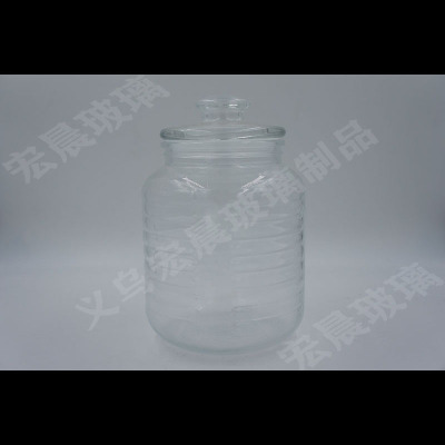 Manufacturer direct large capacity glass storage sealed tank kitchen tea room storage tank glass dome cover