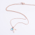 Personalized Fashion Blue Diamond Dolphin Tail Necklace Titanium Steel Plated 18K Rose Gold Clavicle Chain Non-Fading Female Ornament