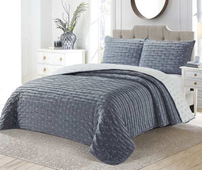 Modern reversible jacquard air conditioning quilt yarn-dyed polyester cotton thin bedding 3 piece suit bedspread pillows