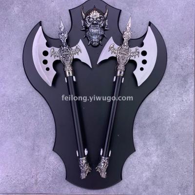 Double axe animation town house ward off evil gift decoration craft home decoration