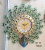 Factory Direct Sales Foreign Trade Peacock Wall Clock Mute Glass Surface Glass Nordic Iron Wall Clock Tianyin Clock Living Room Home