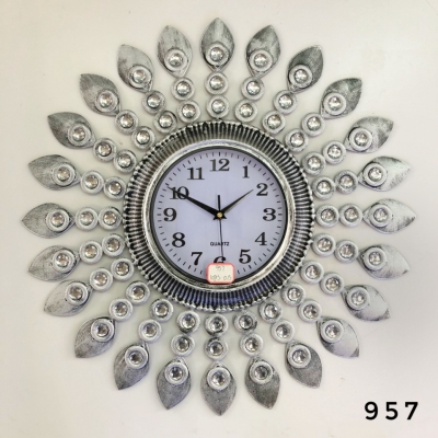 Factory Direct Sales Foreign Trade Antique Copper Antique Silver Glass Cover Clock Dial Nordic Iron Wall Clock Mute Minimalist Creative Clock