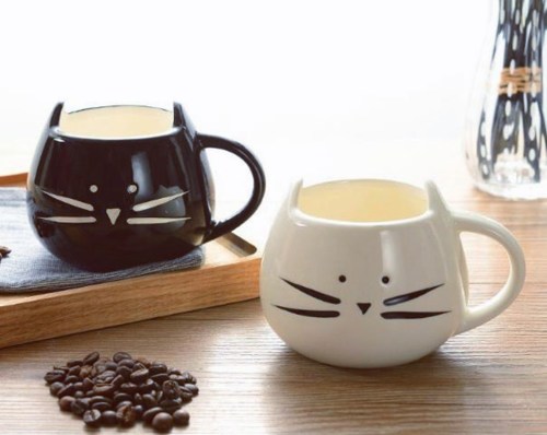 zhongfu creative new ceramic cup cat mug black and white cat couple cup coffee cup water cup gift