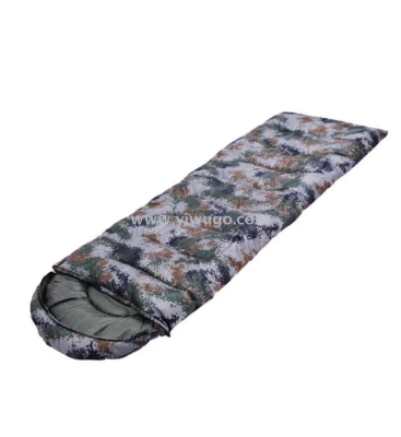 1.3kg autumn portable bag type adult camouflage printed envelope with a hat sleeping bag