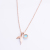 Personalized Fashion Blue Diamond Dolphin Tail Necklace Titanium Steel Plated 18K Rose Gold Clavicle Chain Non-Fading Female Ornament
