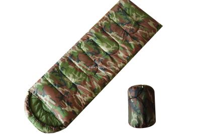 Spring portable satchel bag adult camouflage printed envelope with a hat sleeping bag