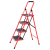 Household iron pipe ladder thickened zigzag ladder non-slip telescopic ladder three steps four steps ladder