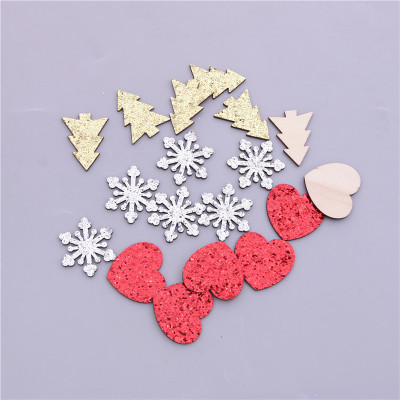 The Spot handicrafts creative wooden gold powder Christmas ornaments home decoration gifts accessories Christmas hanging ornaments wood chips