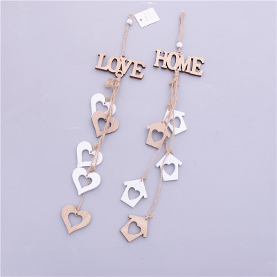 Christmas pendant pure checking out creative love pendant DIY wooden crafts, Christmas hanging ornaments