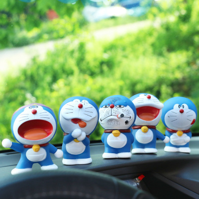 Wansheng animation car ornaments 5 jingle doraemon doraemon robot cat lined with plastic dolls hollow