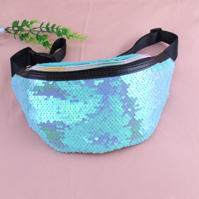 Europe and the United States Fashionable Sequins Pockets Women's Multi-Functional Outdoor Portable Belt Bag Satchel Currently Available Wholesale Custom Logo